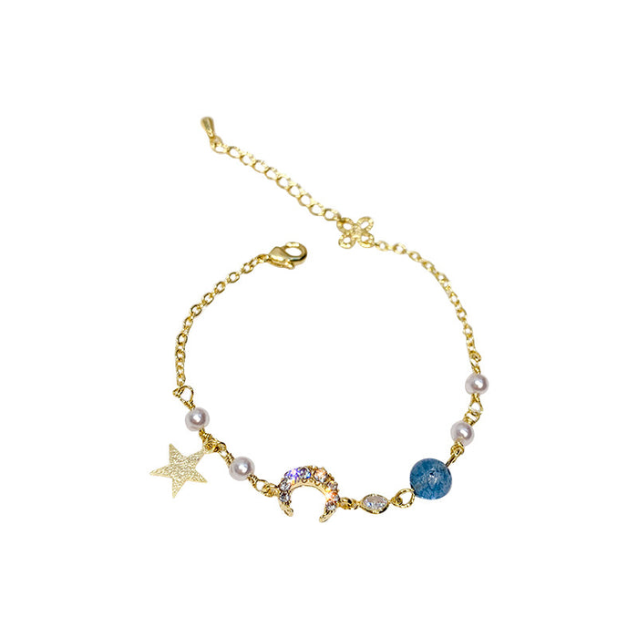 Wholesale Bracelet Copper Zircon Flash Diamond Star Moon JDC-BT-BY046