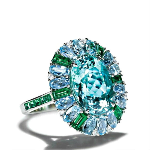 Jewelry WholesaleWholesale Light Blue Zircon Metal Rings JDC-RS-QiK022 Rings 七可 %variant_option1% %variant_option2% %variant_option3%  Factory Price JoyasDeChina Joyas De China