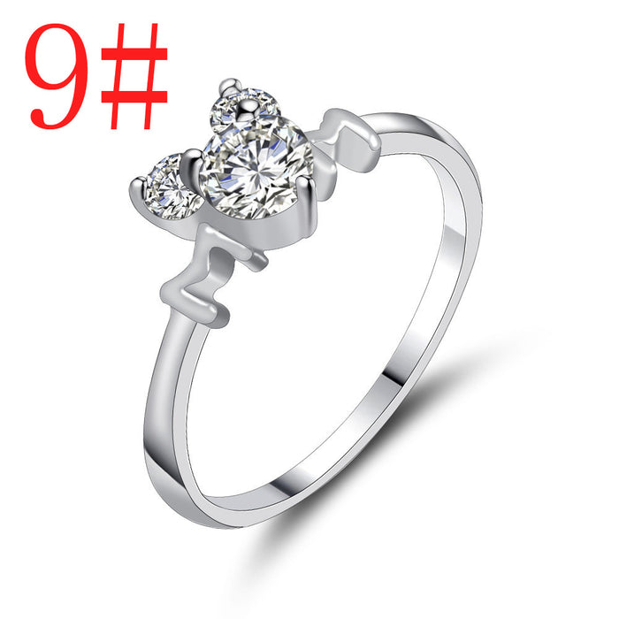 Heart al por mayor Mom Zircon Ring de cobre JDC-RS-BEIF001