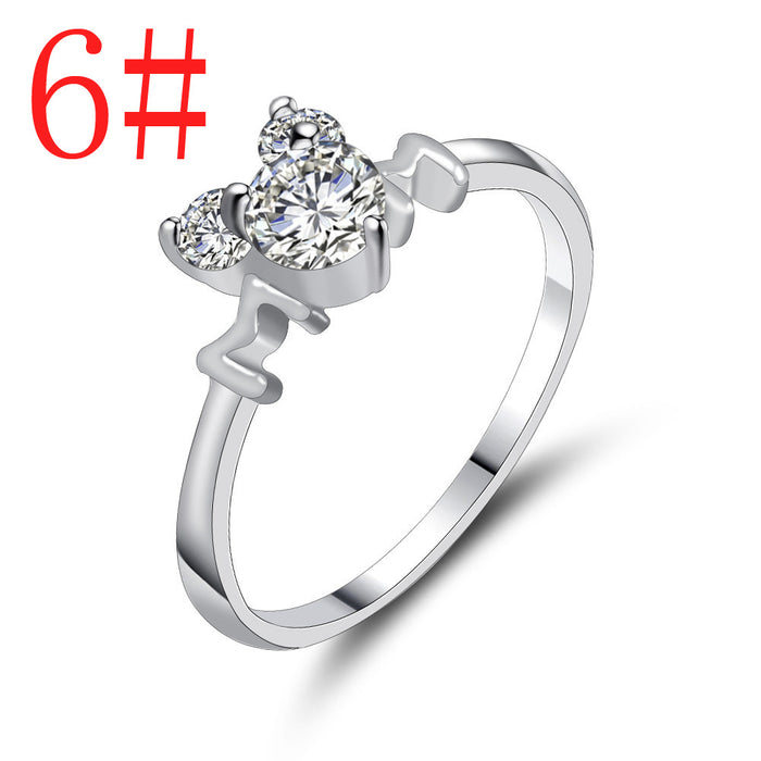 Heart al por mayor Mom Zircon Ring de cobre JDC-RS-BEIF001