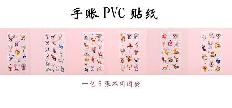 Wholesale Sticker Elk PVC DIY Decorative Diary MOQ≥2 JDC-ST-BoKe003
