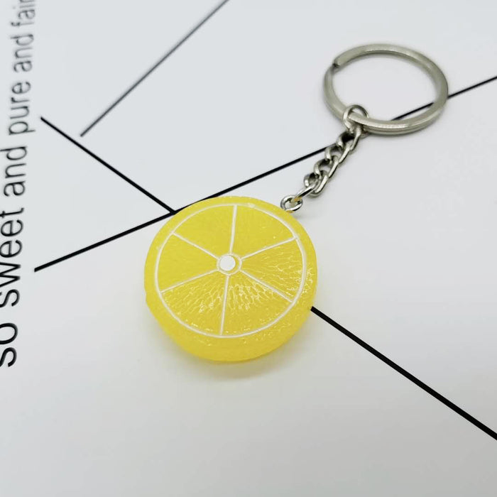 Wholesale Fruit Slices Resin Lemon Slices Apple Slices Keychain JDC-KC-XiangY004