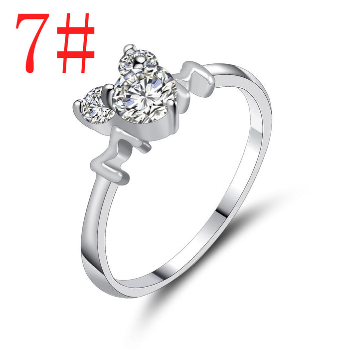 Heart al por mayor Mom Zircon Ring de cobre JDC-RS-BEIF001