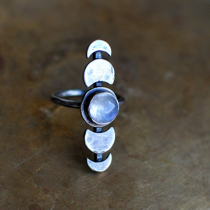 Wholesale Vintage Moon Round Moonstone Ring JDC-RS-ChenR061