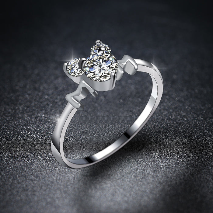 Heart al por mayor Mom Zircon Ring de cobre JDC-RS-BEIF001