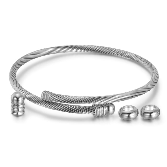 Wholesale Tricolor Stainless Steel Bracelet DIY Titanium Steel Wire Wire charriol bangle JDC-BT-ZhonZ005