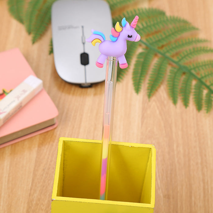 Wholesale Ballpoint Pen Plastic Cartoon Swan Pony Color Highlighter JDC-BP-Liuj028