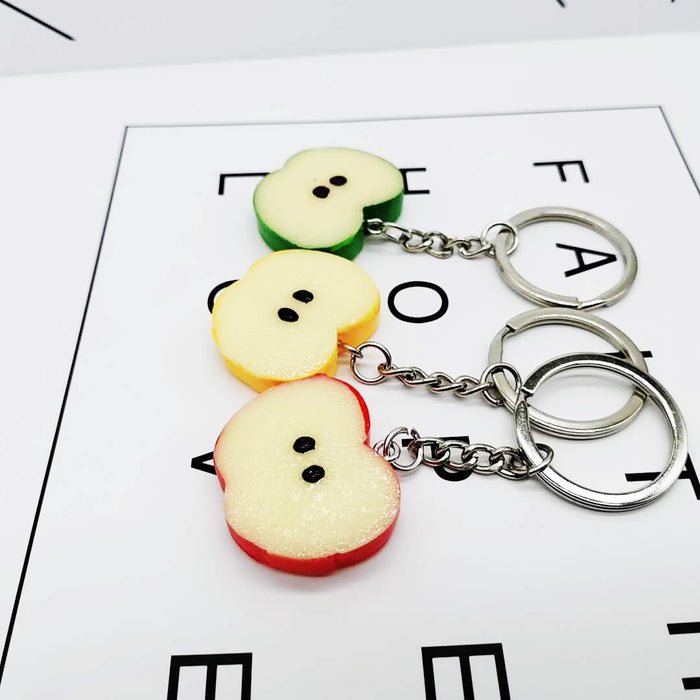 Wholesale Fruit Slices Resin Lemon Slices Apple Slices Keychain JDC-KC-XiangY004