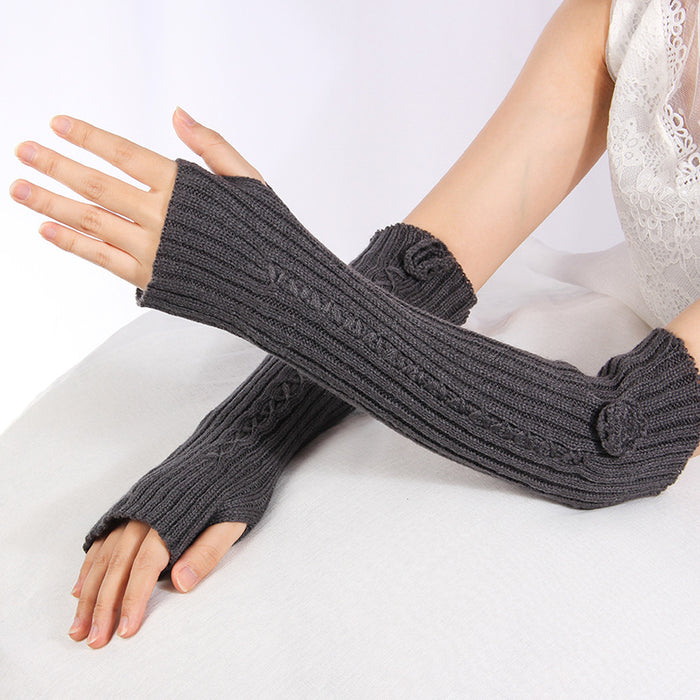 Guantes de guantes al por mayor Cajeza de cachemira Cubierta de brazo largo Hilo de tejido sin dedo MOQ≥5 JDC-GS-RH014
