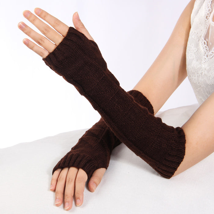 Guantes de guantes al por mayor Cajeza de cachemira Cubierta de brazo largo Hilo de tejido sin dedo MOQ≥5 JDC-GS-RH014