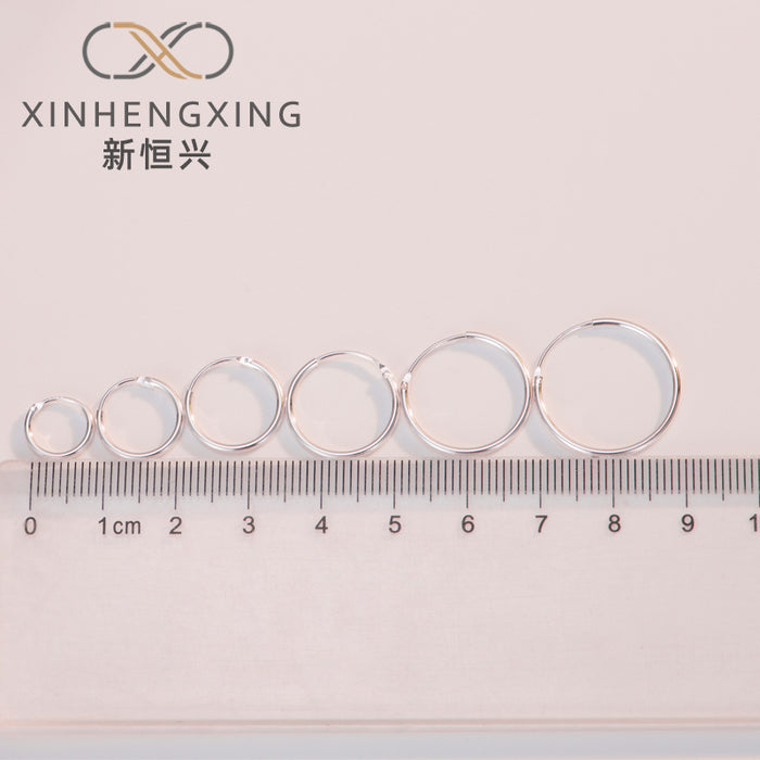 Wholesale Earrings Sterling Silver Simple Round Circles JDC-ES-STJ003