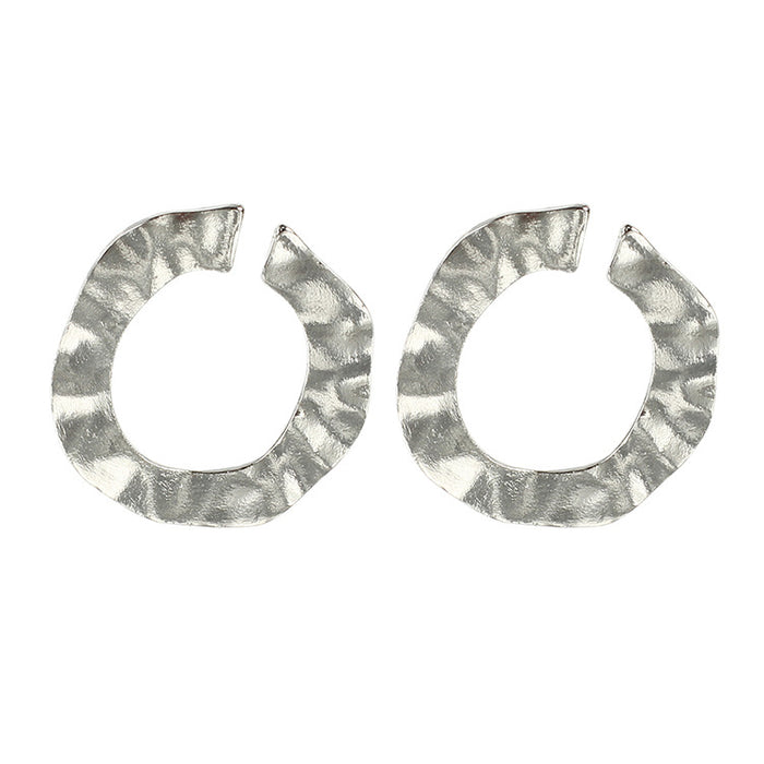 Wholesale Metal Ring Exaggerated Geometric Large Frame Hoop Earrings MOQ≥2 JDC-ES-Yir017