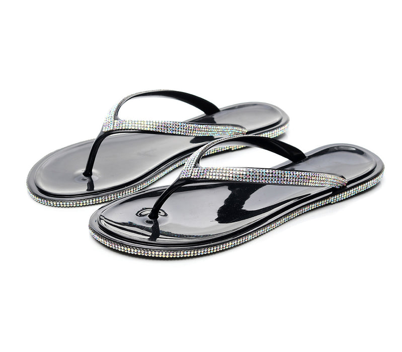 Sandales à clip-on de taille plus en gros avec artisanat en diamant coloré JDC-SD-QIAOF001