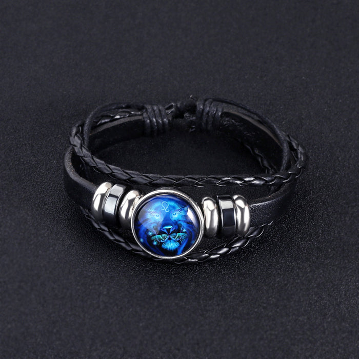 Bracelet de corde en cuir zodiaque en gros bracelet jdc-bt-sideng001
