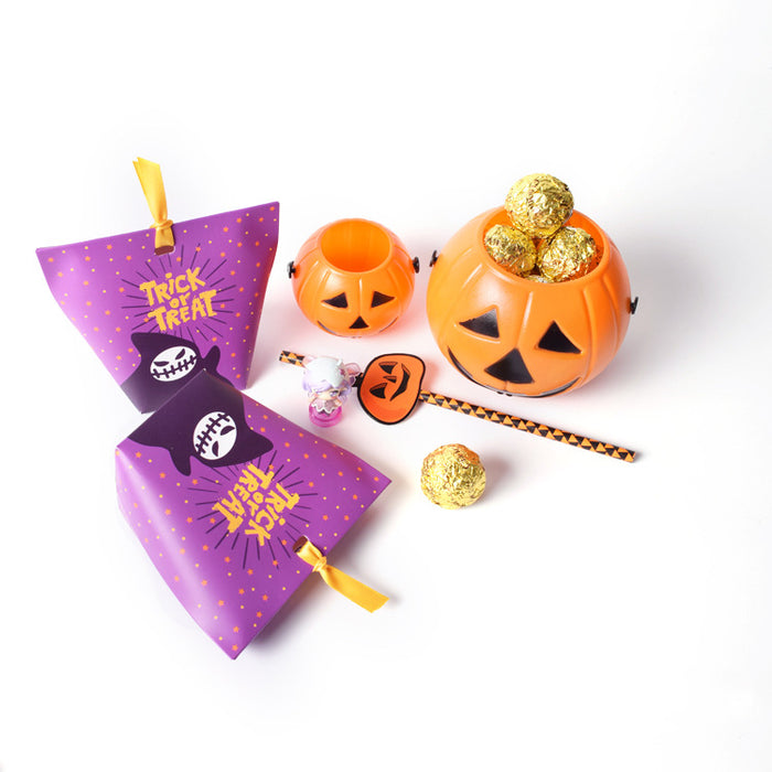 Wholesale Halloween Pumpkin Candy Box Yourself Folding Box MOQ≥20 JDC-JP-HuaiB003