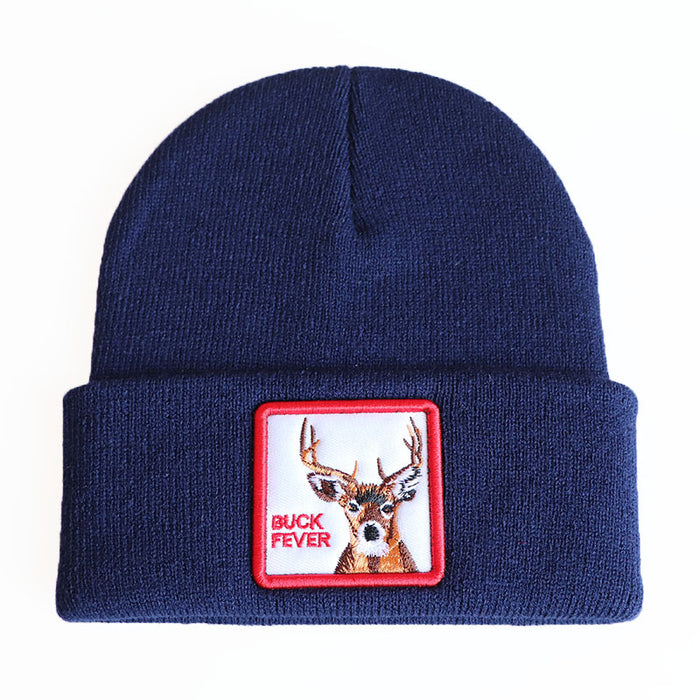 Wholesale Hats Acrylic Animal Deer Embroidery Knitted Hats (F) JDC-FH-LvH004