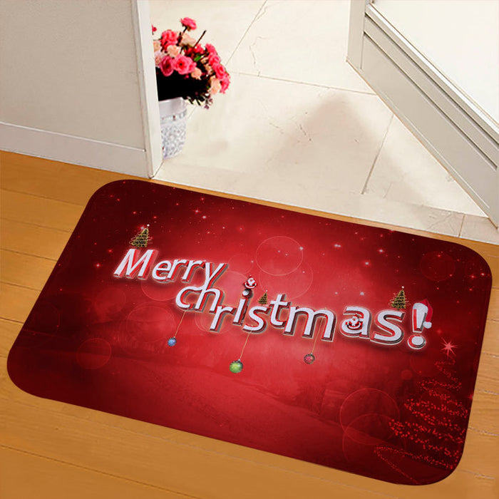 Wholesale Blanket Flannel Christmas Printed Bathroom Anti-Slip Mat MOQ≥2 JDC-BK-Hehua003