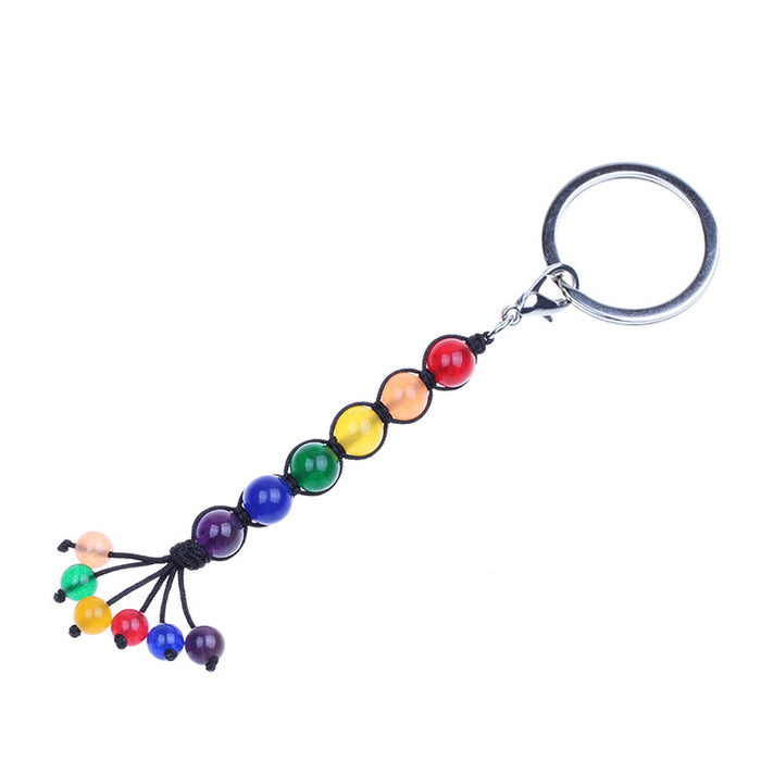 Wholesale Six Color Woven LGBT PRIDE Same Gender Rainbow Keychain MOQ≥2 JDC-KC-HaoL002