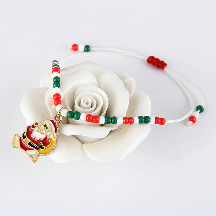 Wholesale Bracelet Alloy Beaded Rice Beads Santa Bracelet MOQ≥2 JDC-BT-HaoL030