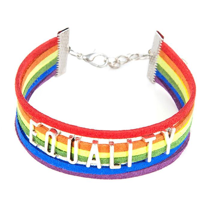 Wholesale jewelry six color gay same sex wax thread braided rainbow lgbt bracelet MOQ≥2 JDC-BT-HaoL009