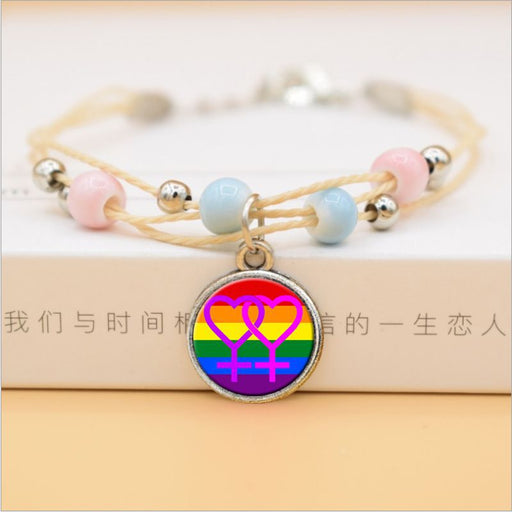 Jewelry WholesaleWholesale LGBT Rainbow Logo Gay Bracelet Ceramic Handmade Bracelet Gay Pride JDC-BT-FanT005 Bracelet 芳拓 %variant_option1% %variant_option2% %variant_option3%  Factory Price JoyasDeChina Joyas De China