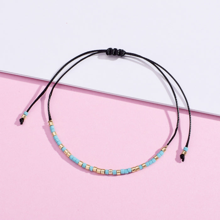 Wholesale Bracelet Hand Braided Adjustable Rope Chain Jewelry Colorful Rice Beads JDC-BT-ZheQ021