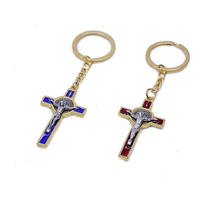Wholesale Keychain Exorcism Saint Benedict Cross Metal JDC-KC-BYou005
