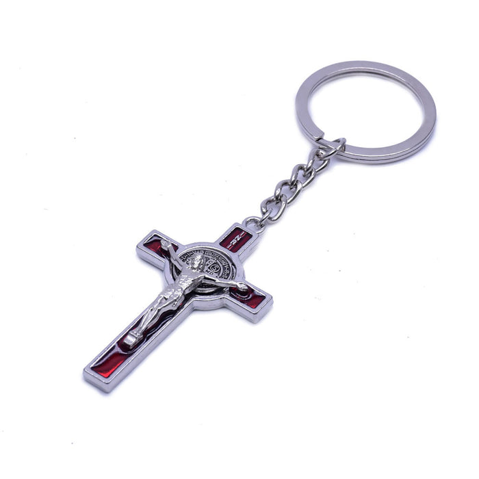 Wholesale Keychain Exorcism Saint Benedict Cross Metal JDC-KC-BYou005