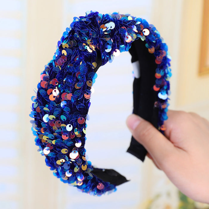 Wholesale Sequin Fish Scale Hair Hoop Girls Boutique Hair Accessories JDC-HD-MIs004