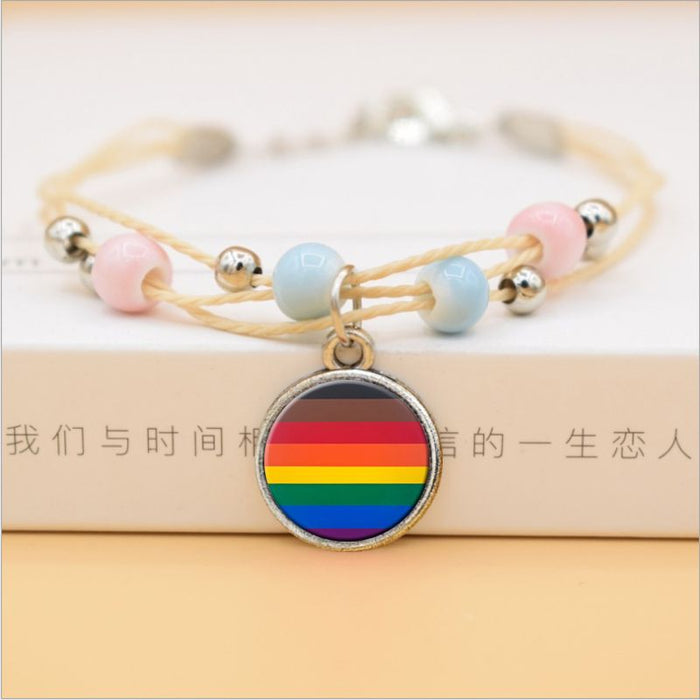 Wholesale LGBT Rainbow Logo Gay Bracelet Ceramic Handmade Bracelet Gay Pride JDC-BT-FanT005