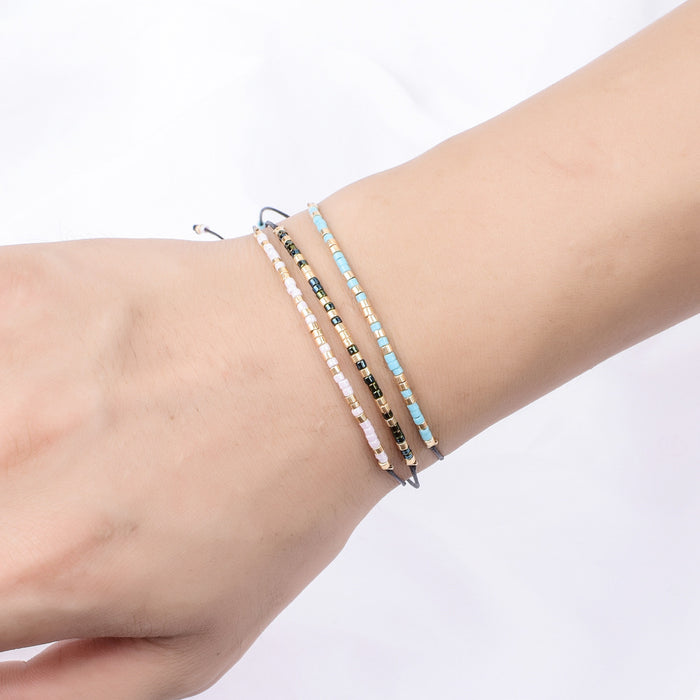 Bracelet en gros bracelet tressé des bijoux de chaîne de corde réglables perles de riz coloré JDC-BT-ZHEQ021
