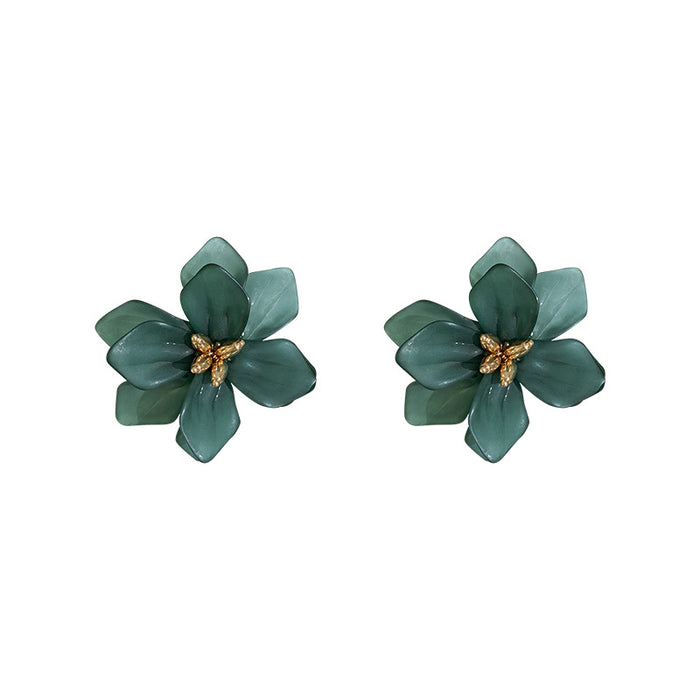 Wholesale S925 Silver Needle Vintage Exaggerated Flower Earrings JDC-ES-BY301
