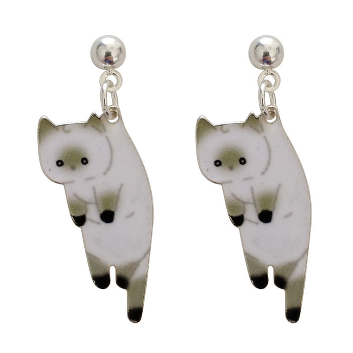 Wholesale Earrings Alloy Cartoon Cats JDC-ES-Shier001