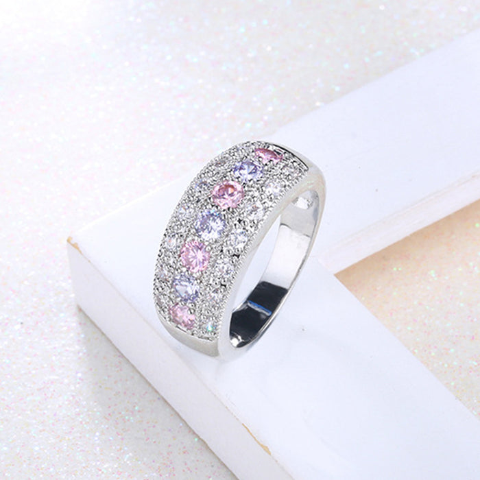 Wholesale Ring Copper Zircon Classic Wide MOQ≥2 JDC-RS-MiMeng139