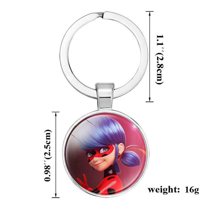 Wholesale Keychain Metal Cartoon Ladybug Girl Keyring JDC-KC-NingX018