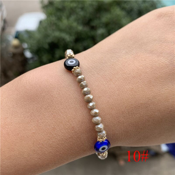 Bracelet multicolore de bricolage en gros perles de cristal à facettes géométriques JDC-BT-HUIH001