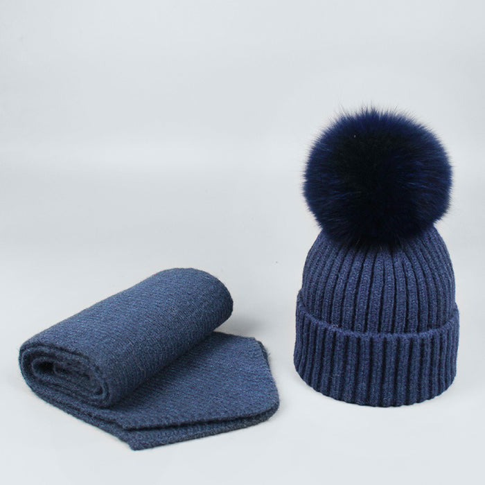 Sombrero de bufanda al por mayor de algodón de dos piezas engrosamiento acrílico Mantenga caliente JDC-SF-KAIP009