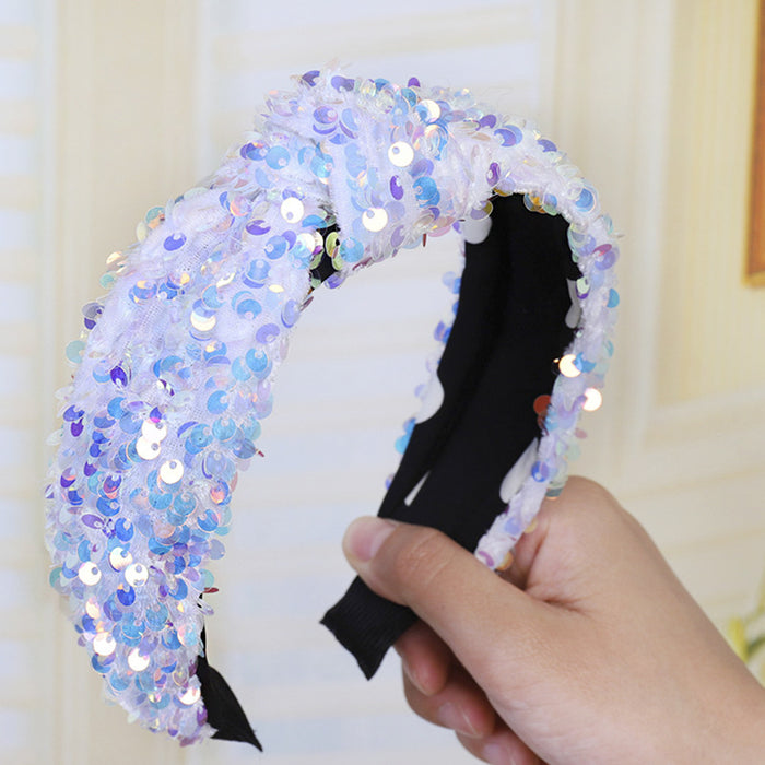 Wholesale Sequin Fish Scale Hair Hoop Girls Boutique Hair Accessories JDC-HD-MIs004