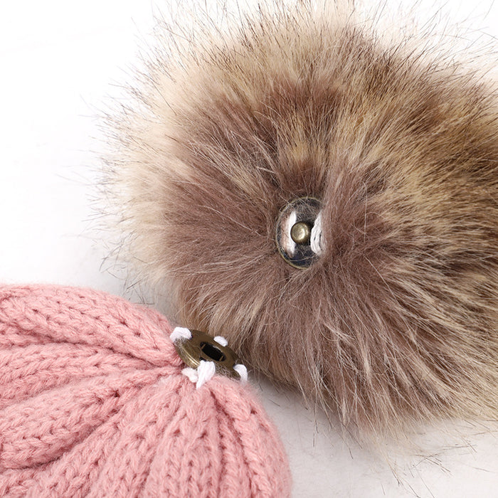 Wholesale Hat Cotton Twist Knit Hat Removable Hair Ball JDC-FH-BDe001