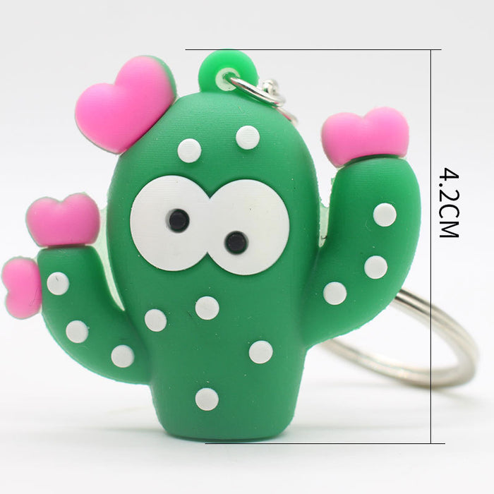 Keychains al por mayor para mochilas creativas Cactus Keychain Bag Soft Plastic Bag Pends Moq≥2 JDC-KC-YY036