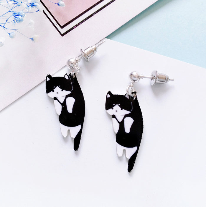 Wholesale Earrings Alloy Cartoon Cats JDC-ES-Shier001