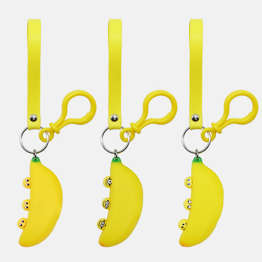 Jewelry WholesaleWholesale Decompression Toy Silicone Banana Keychain JDC-KC-QHui002 Keychains 千汇 %variant_option1% %variant_option2% %variant_option3%  Factory Price JoyasDeChina Joyas De China