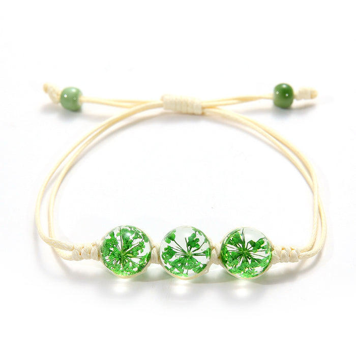 Wholesale Handwoven Dried Flower Bracelet Simple Creative Jewelry JDC-BT-SongX013