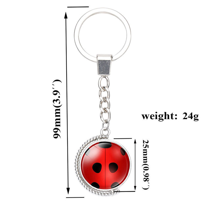 Wholesale Keychain Metal Cartoon Ladybug Girl Keyring JDC-KC-NingX019
