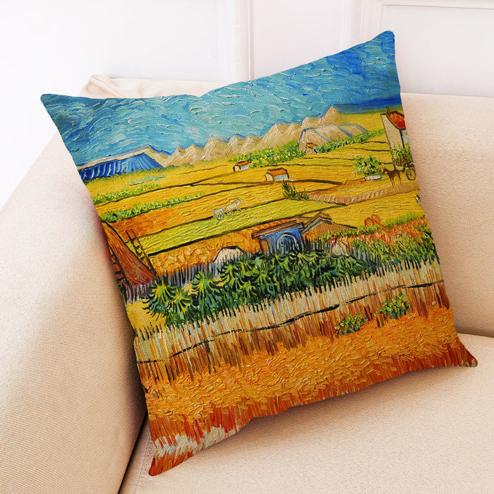 Wholesale Pillowcase Oil Painting Printing Cotton Linen JDC-PW-Jiongkun004
