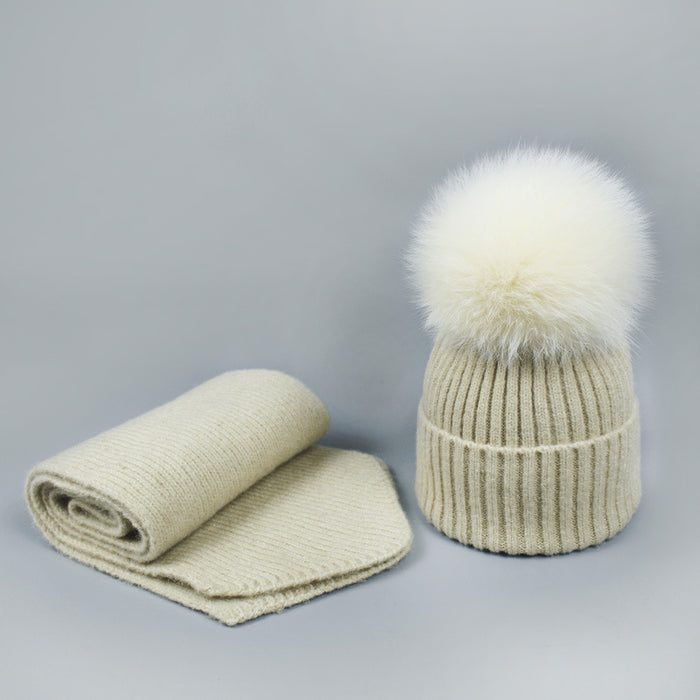 Sombrero de bufanda al por mayor de algodón de dos piezas engrosamiento acrílico Mantenga caliente JDC-SF-KAIP009