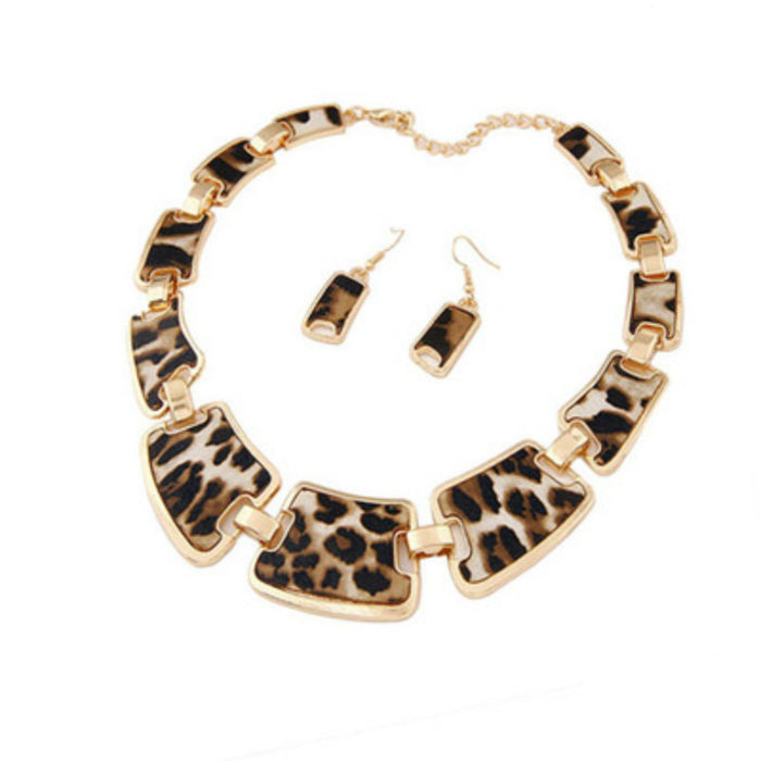 Collar al por mayor Pendientes de la cadena de suéter de collar de leopardo MOQ≥2 JDC-Ne-MED001