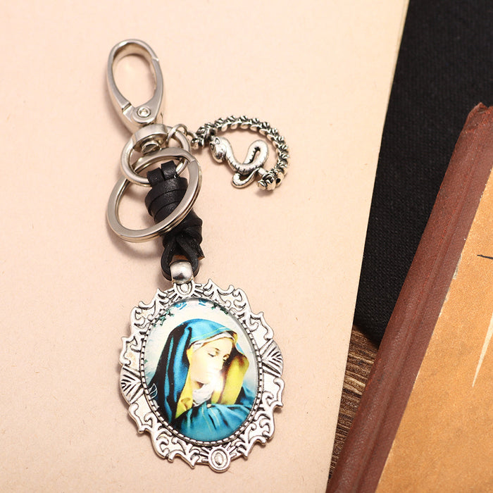 Wholesale glass key chain creative small gift JDC-KC-QNuo001