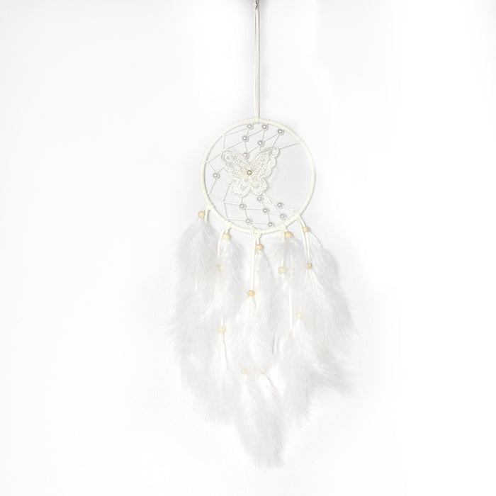 Wholesale Feather Iron Ring Butterfly Dreamcatcher MOQ≥2 JDC-DC-MengS020