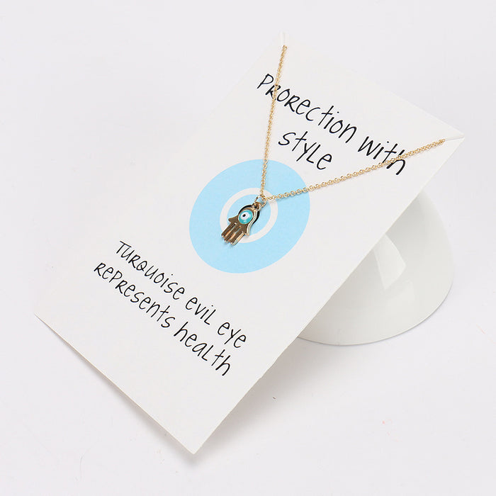 Wholesale necklace Lucky Eye Necklace Tape Card Necklace MOQ≥2 JDC-NE-Baiding002